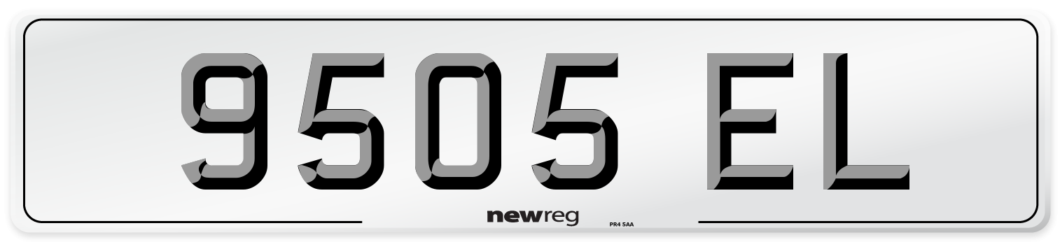 9505 EL Number Plate from New Reg